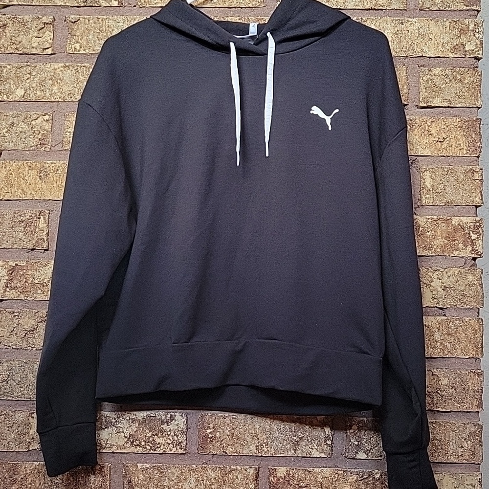Puma Keeps You Dry Women’s Cropped Performance Hoodie Black Size Small